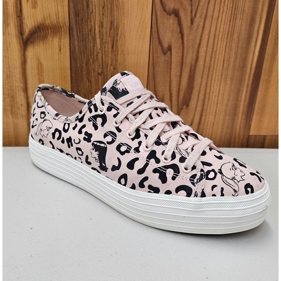 Betty and Veronica Keds Pink and Black Leopard Print Limited Edition Sneakers - Picture 1 of 10